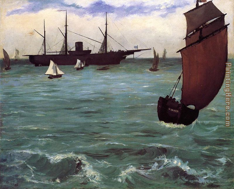 Fishing Boat Coming in Before the Wind painting - Edouard Manet Fishing Boat Coming in Before the Wind art painting